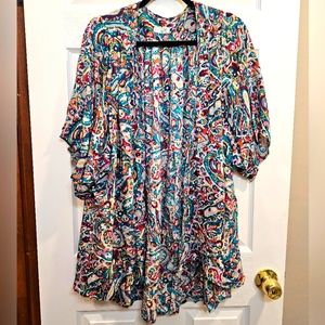 Volcom Boho Floral Paisley Kimono Festival Cover-Up Women's Size XS